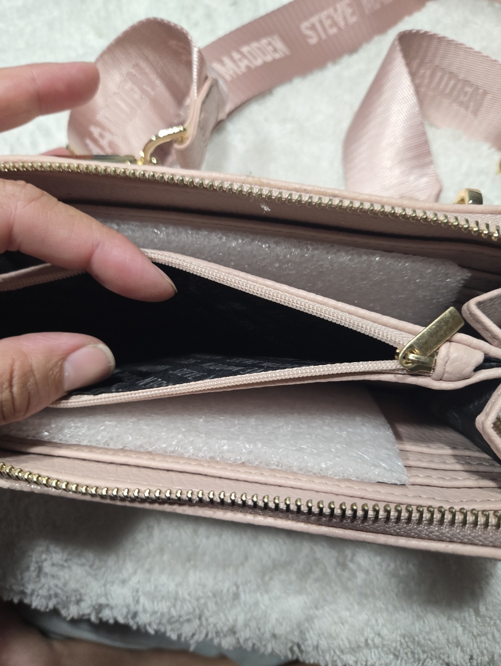 Steve Madden Pink Crossbody Wallet Bag With Coin Purse New - Picture 10 of 12
